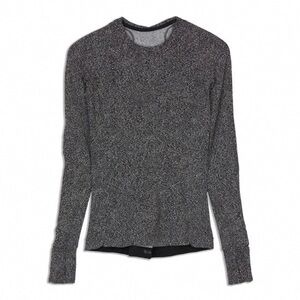 Grey Long Sleeve Crewneck Women's Top